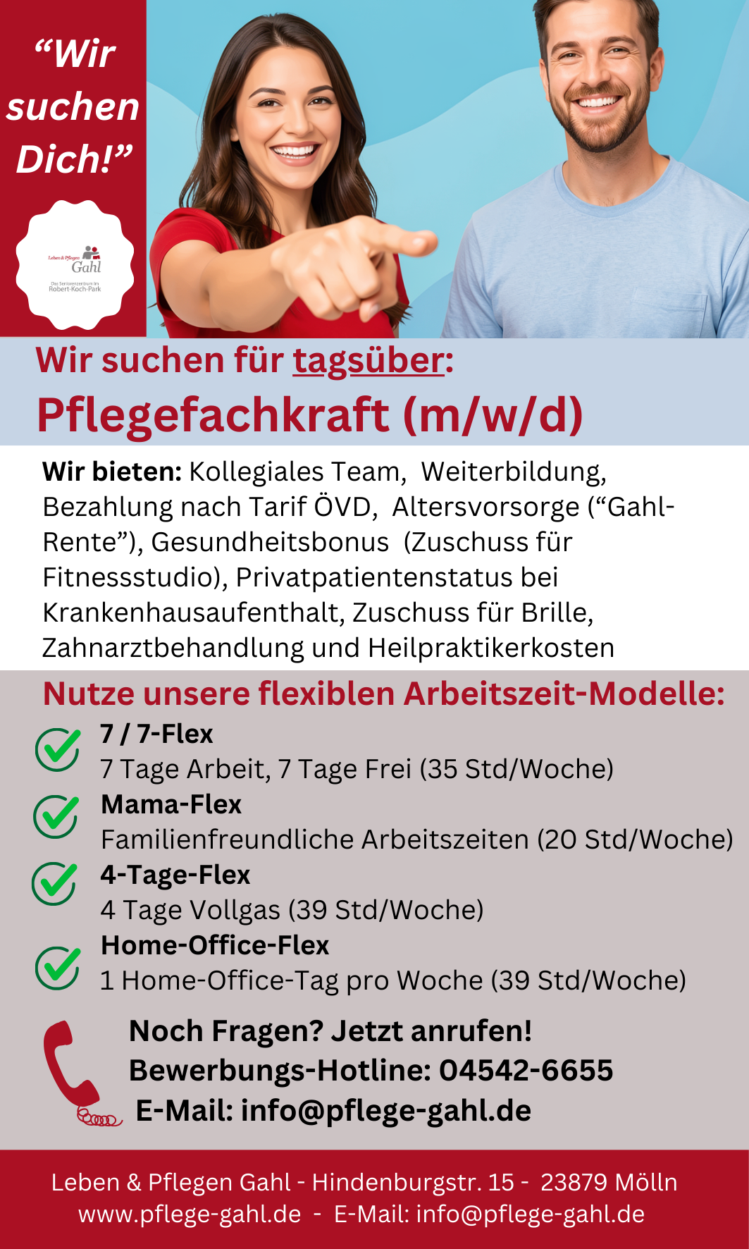 Stellenanzeige Pflegefachkraft Tagsüber (m/w/d)