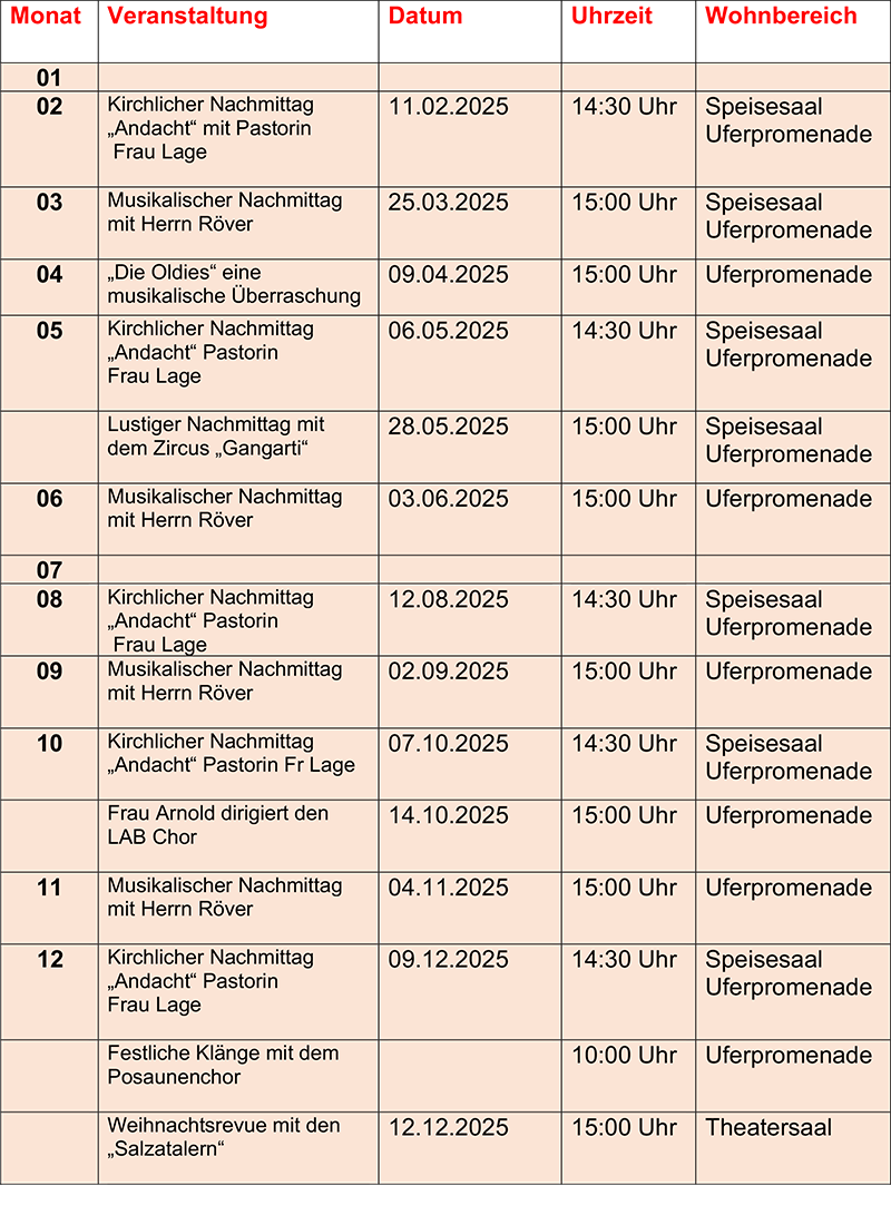 Aktuelle Veranstaltungen